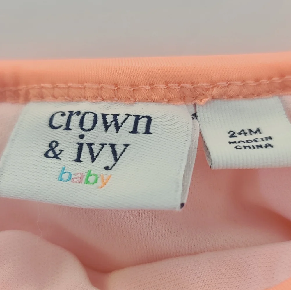 Crown & Ivy Baby Girl Swimsuit Two Piece Size 24 Months